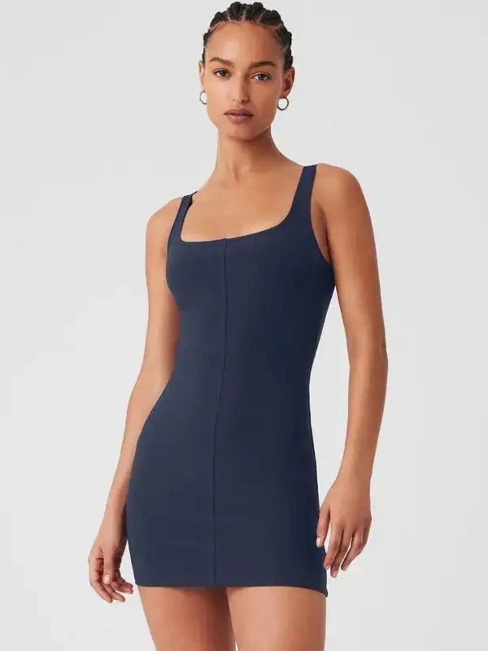 Alo Yoga Alosoft Head Start Dress Navy Size XS Sleeveless Bodycon Stretchy